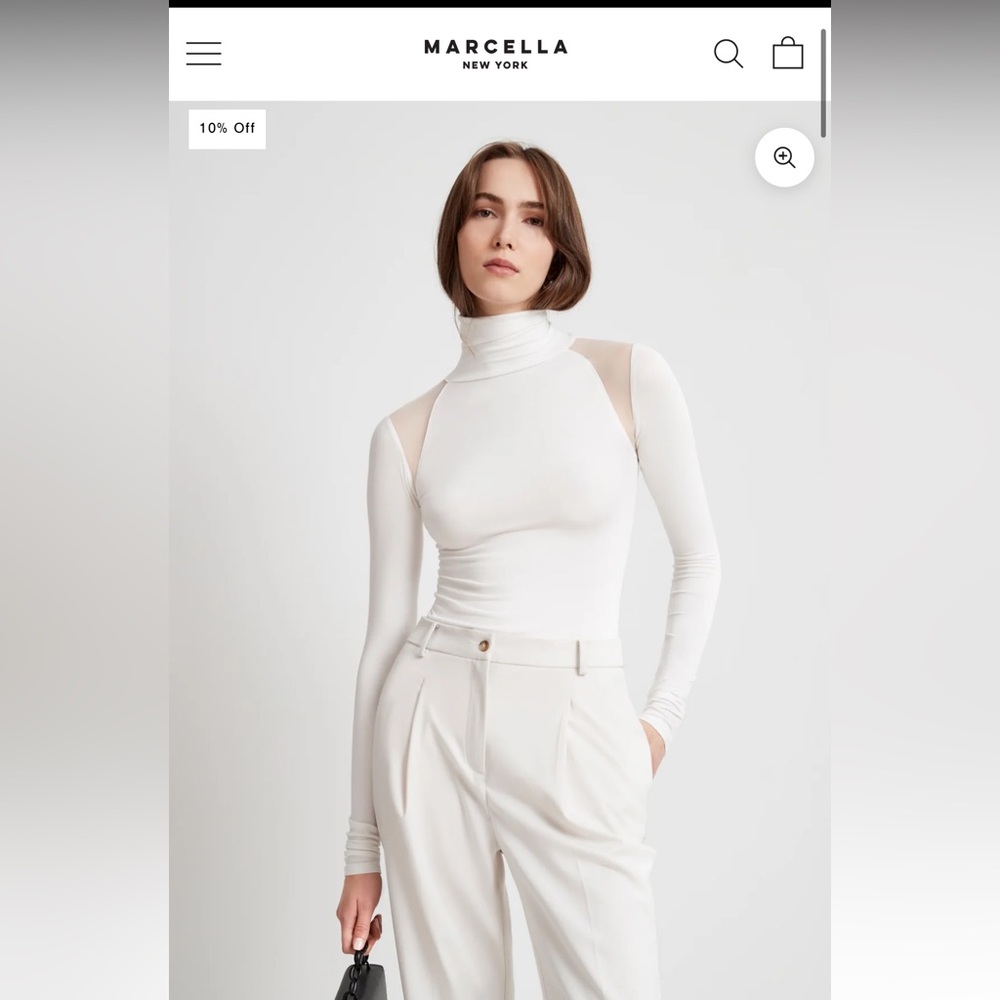 Marcella NYC Maria Turtleneck White Small